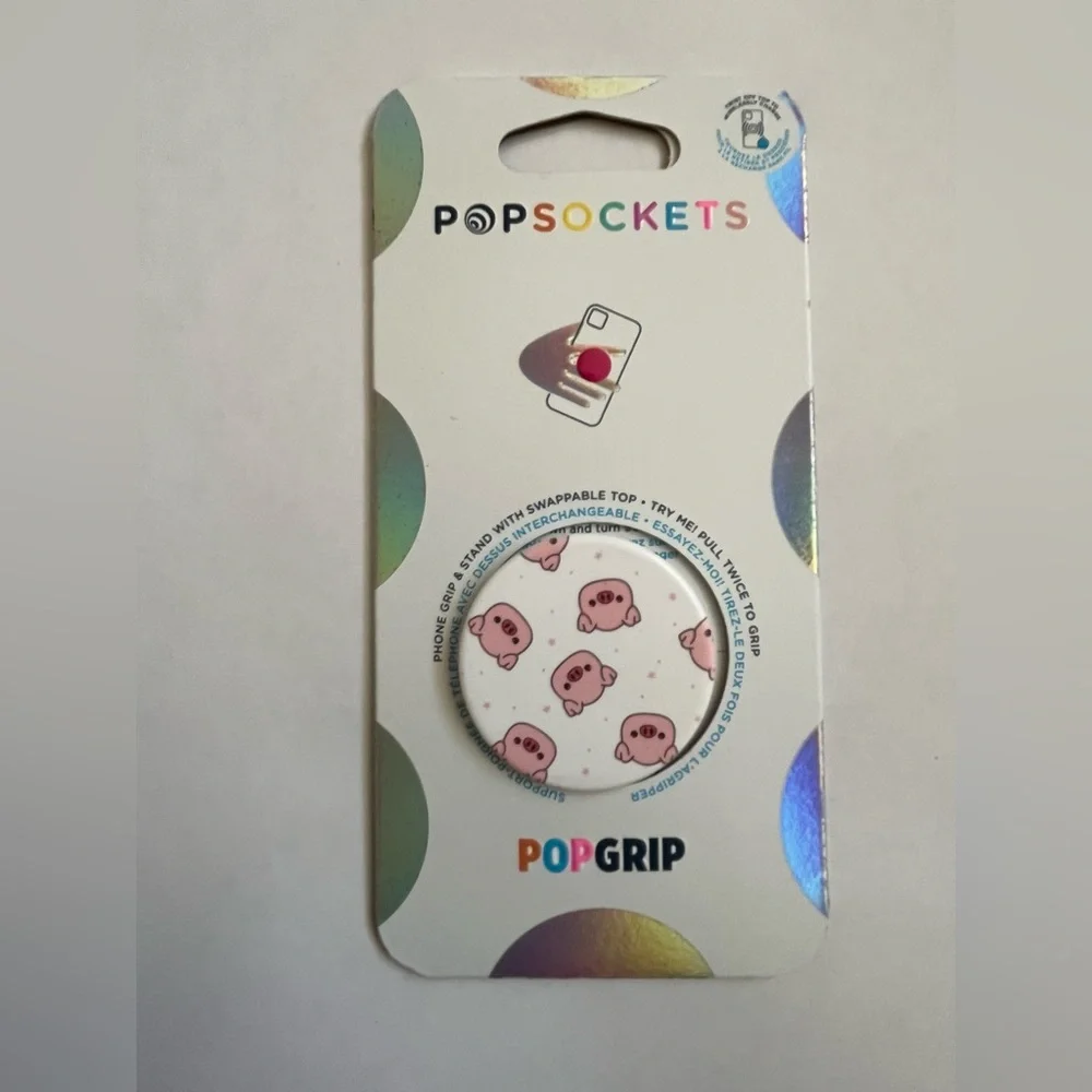 PopSocket PopGrip - Pink Pig Design Oinklettes
